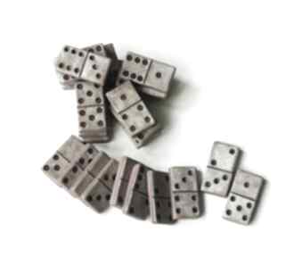Domino beżowe ceramiczne 28 elementów wylęgarnia pomysłów ceramika