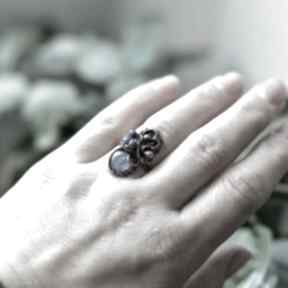 Heaven - pierścionek z kyanitem i lapis pracownia miedzi kyanit, lazuli, regulowany, miedziana