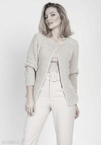 Asymetryczny sweter, swe168 beż mkm swetry asymetryczny, modny