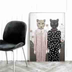 Plakat koci duet - format 50x70 cm plakaty hogstudio dla dziewczyny, do pokoju, sypialni
