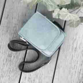 Turkusowa torebka z filcu - mała listonoszka mini beltrani filcowa, na telefon
