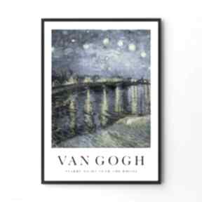 Van starry night over the rhone - 50x70 cm hogstudio plakat, plakaty, obraz gogh