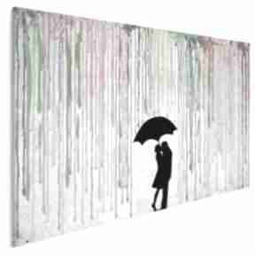 Obraz na płótnie - deszcz kolory para 120x80 cm 46401 vaku dsgn - miłość, parasol