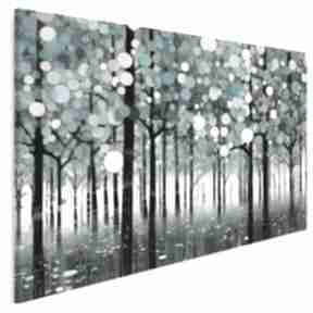Obraz na płótnie - las abstrakcja koła drzewa turkusowy 120x80 cm 119501 vaku dsgn z drzewami