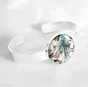Exotic - śliczna bransoleta posrebrzana gala vena szkło, egzotyczna, nowoczesny, flora, kwiaty