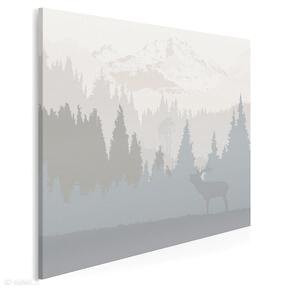 Obraz na płótnie - jeleń góry pejzaż - w kwadracie - 80x80 cm 24002