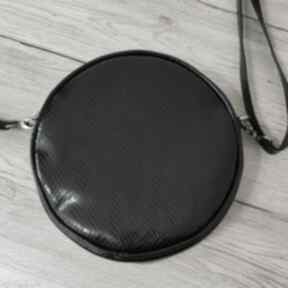 Round bag - czarna skóra węża mini torebki niezwykle elegancka, nowoczesna, wakacje, prezent