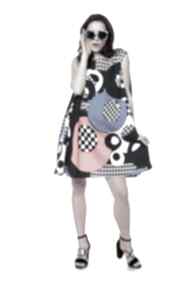 Wyjątkowa, geometryczna z koła 100% bawełna sukienki de la fotta designerska, polska marka