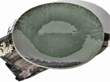 Duża ceramiczna z listkami - średnica 34 cm tyka ceramika, patera, misa, talerz, kuchnia