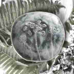 Niezwykle malarska patera z motywem roślin ceramika badura ceramiczna, z roślinami, zielona