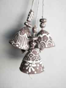 Zestaw trzech ceramicznych №1 ceramika kate maciukajc dzwoneczek, prezent, dzwon, dzwonek