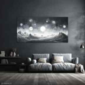 Księżyce diuny na płótnie 120x60cm druk, rama impresjonizm, #8 metal earth abstrakcyjny obraz