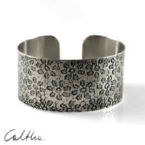 Kwiaty - mosiężna bransoletka 170512-02 caltha, duża, szeroka minimalistyczna biżuteria