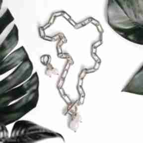 Komplet swarovski neon pearls: two: red: naszyjnik, kolczyki kaktusia biżuteria, neonowy