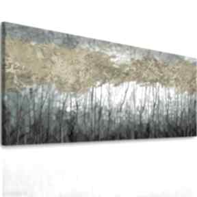 Obraz drukowany na płótnie z drzewami w odcieniach turkusów 120x50cm ludesign gallery pejzaż