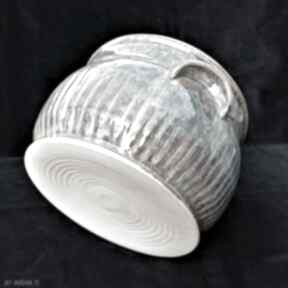 Doniczka ceramiczna uszka no waste ceramika monamisa, ozdobna, osłonka na prezent