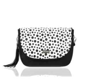 2355 black polka dots farbotka view, puro, na co dzień, elegancka torebka, mała