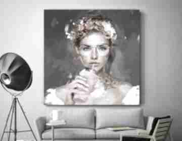 Autorski na płótnie "lady smoothies" 100x100 cm krzanoo art obraz, obrazy, plakaty, dom