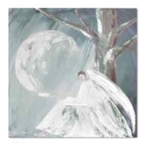 Anioł księżycowy, obraz na zamówienie dla p małgorzaty aleksandrab, autorski, malowany