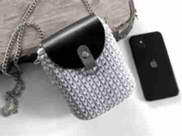 Szydełkowa damska torebka na telefon mini fabryqa przytulanek - handmade - ze sznurka