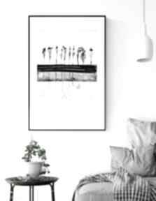 Obraz 50x70 cm wykonany ręcznie 3525569 art krystyna siwek do salonu, grafika czarno biała
