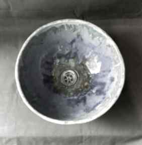 Ceramiczna umywalka ręcznie robiona blue ceramika ceramystiq studio, nablatowa, niebieska