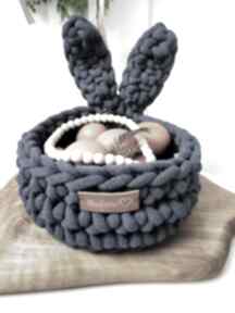 Koszyk z uszami "the easter bunny" dekoracje babemi love wielkanocny, kolor jeans, na jajka