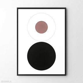 Plakat black red white - format A4 plakaty hogstudio, geometryczny, geometria, biało czarny