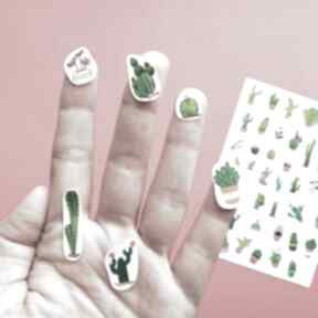 Naklejki kaktusy mini scrapbooking albumy wow stickers, zielone - urodziny, meksyk
