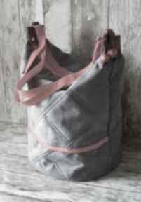 Szara pikowana torba - zamówienie indywidualne torebki happy art