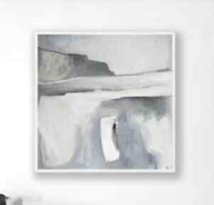 Abstrakcja - obraz akrylowy formatu 40 cm paulina lebida, kwadrat, płótno