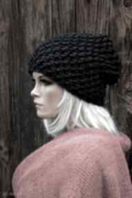nr 23 hermina zimowa, wełniana czapka, ciepła damska handmade, ręcznie robiona