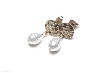 Pearls white perły vol 16 - kolczyki ki ka pracownia wiszące, z perłami, stal