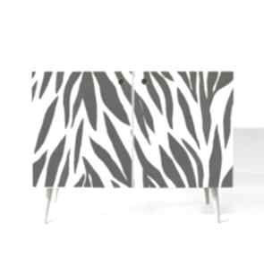 Komoda "credenza double" w stylu mid ze - zebra stripes dekoracje art and texture sklejki