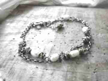 Srebrna bransoletka z perłami lahovska z biżuteria srebro, perły, prezent dla żony
