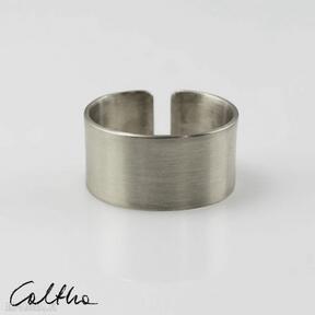 Satyna - caltha pierścień, pierścionek, szeroki, mosiężny, mosiądz