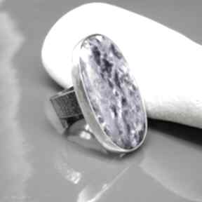 Zjawiskowy czaroit - pierścionek "linwe" branicka art, duży, srebro, regulowany