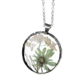 Z1261 z suszonymi herbarium jewelry, real flower, kwiatami, terrarium naszyjnik, kwiaty