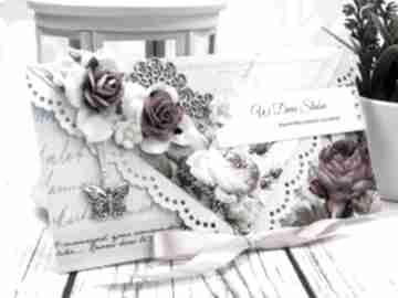 Kopertówka ślubna - różany ogród scrapbooking kartki shiraja ślub, wesele, młoda, para