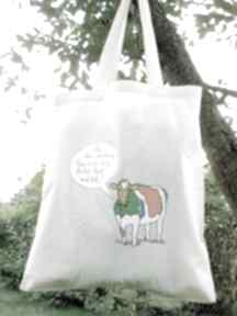 Eko torba na ramię talking cow A4 naturalna mungo, zakupy, format a4