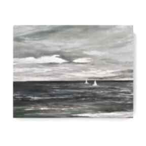 Na morzu obraz akrylowy formatu 60x50 cm paulina lebida, akryl, łodzie