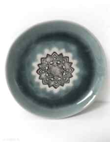 Mały ceramiczny talerzyk ceramika ana folkowy, podstawka, dekoracyjny prezent, folk
