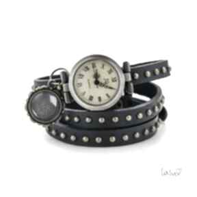 Skórzany zegarek bransoletka blue sphere laluv - rękę, kula, 3d, prezent