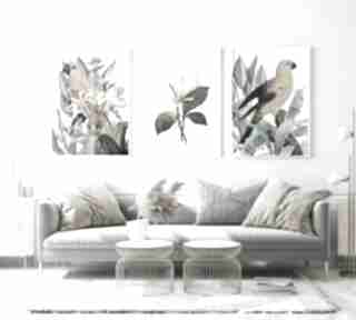 Zestaw 3 plakatów botanicznych - format 40x50 cm plakaty hogstudio plakat, kwiaty