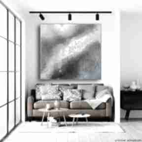Frozen, wymiar100x100 cm diana abstract art abstrakcja, obraz, salon, czarne obrazy, akryl
