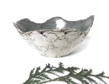Artystyczna miska ceramika ana dekoracyjna, ceramiczna, jak skała, prezent parapetówka