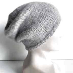 Ręcznie robiona czapka handmade chmurka alpaka 15 fioletowa mgiełka nitkowe love - made