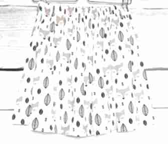 Spódniczka w liski i listki, miękki jersey spódnice du nord, dzianinowa, drukowane, lstki