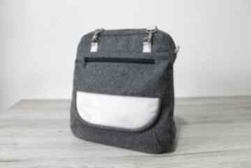 Plecak torba listonoszka - tkanina antracyt i lawenda torebki