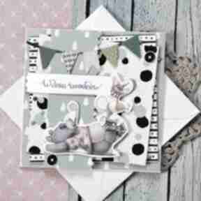 z wesołymi zwierzątkami w dniu urodzin scrapbooking mały koziołek kartka, wesoła, urodziny, miś